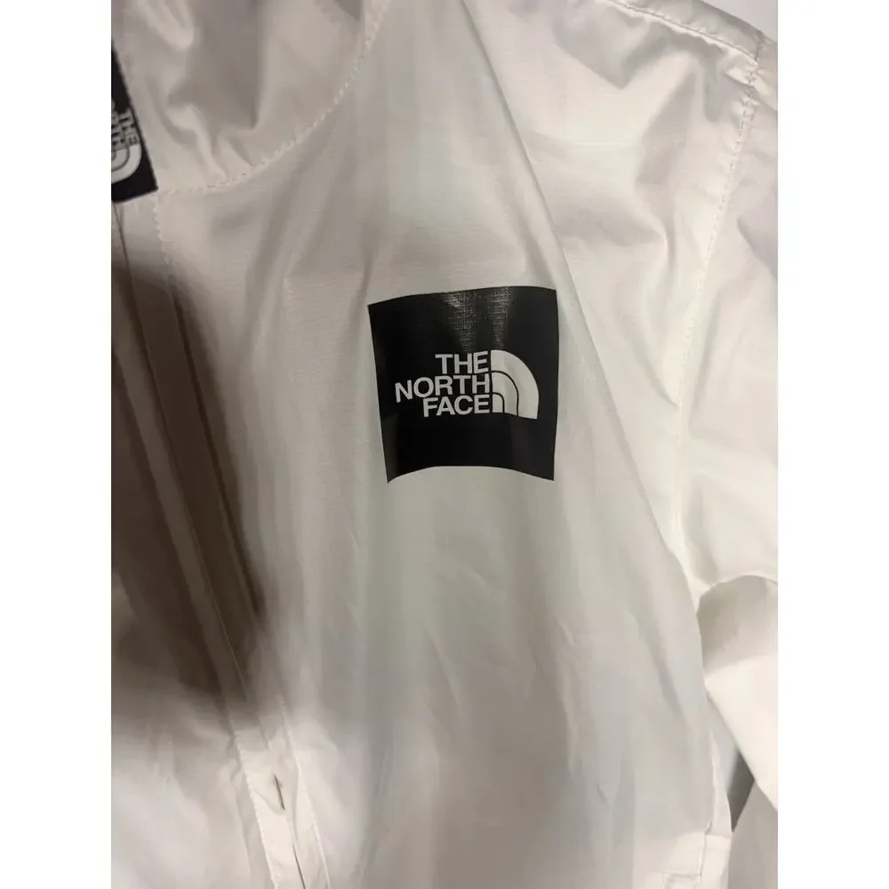 The North Face Youth Windbreaker White Black Large Logo Size S Windwall